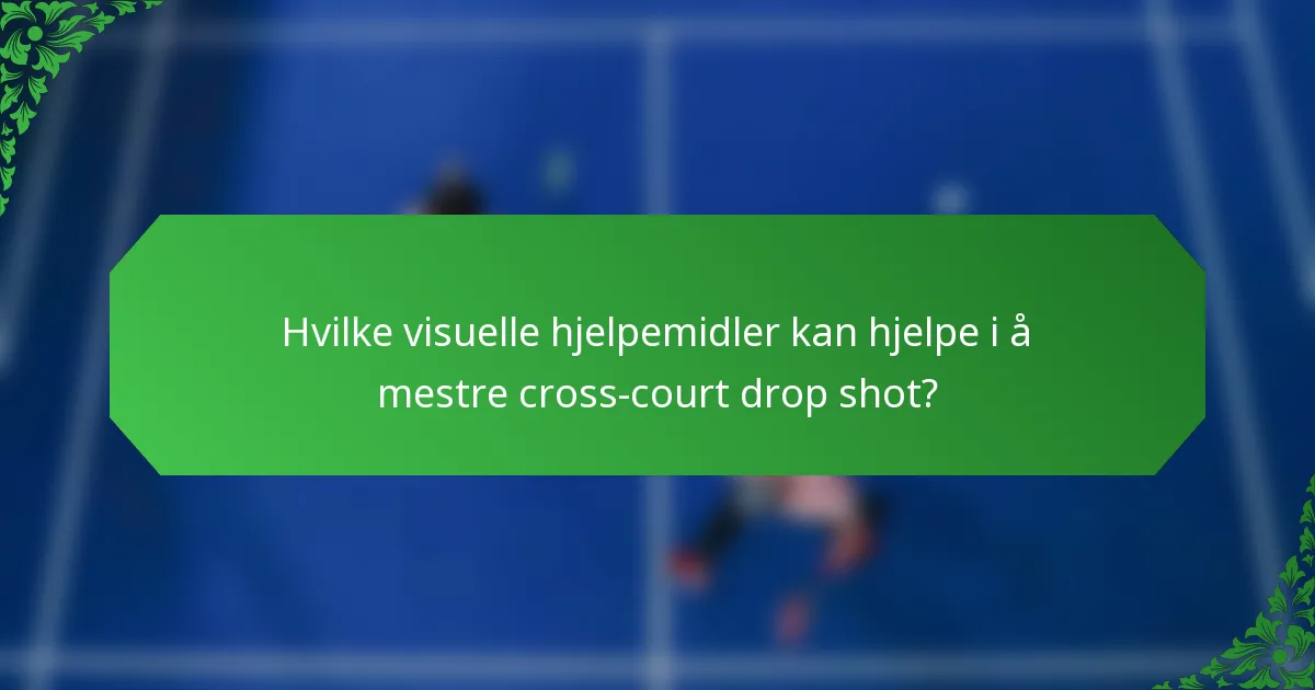 Hvilke visuelle hjelpemidler kan hjelpe i å mestre cross-court drop shot?